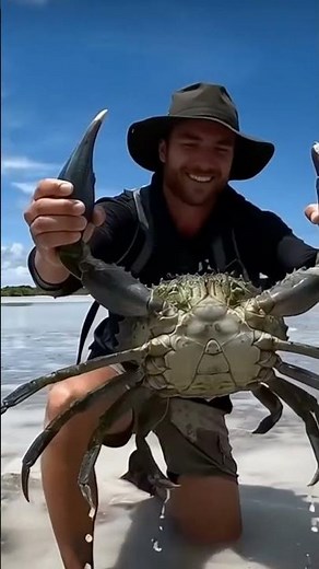 GIANT MUDCRAB barehanded catch for ISLAND SURVIVAL