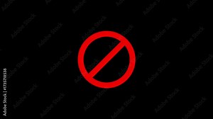 No Sign icon. warning or no entry forbidden circle and line symbol. Prohibited icon symbol. Empty ban sign animation.