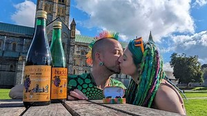 I proposed at Buckfast Abbey - we downed a bottle to celebrate and ring's unique