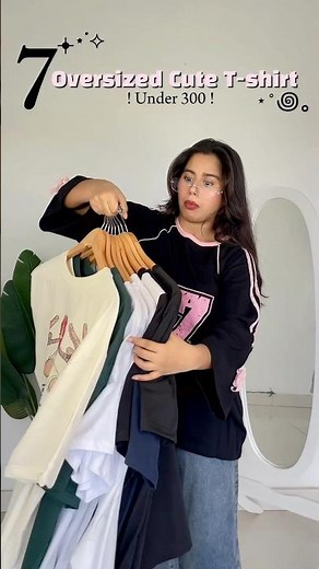 7 Cute Oversized T-shirts Haul Under 300😱 #shortsviral #meeshofinds #shorts #tshirt #fyp #shirts