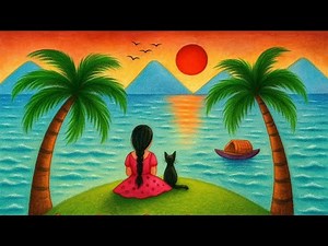 A very easy scenery drawing for beginners step by step