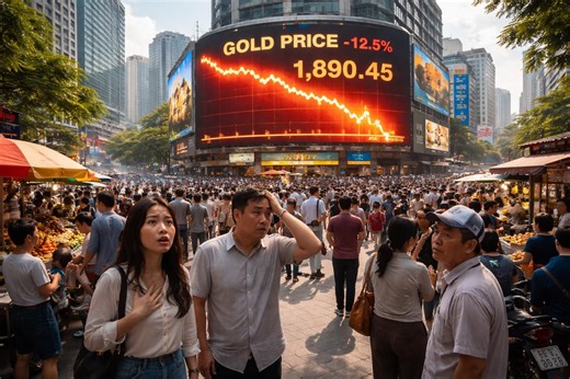 Chute spectaculaire du prix de l’or : plus de 4 millions VND perdus à la mi-journée du 23 mars 2026 au Vietnam