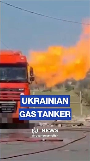 Gas tanker erupts in flames after Russian drone strike