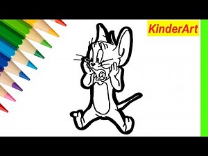 How to Draw Jerry Mouse Easy Step by Step | Tom and Jerry | KinderArt