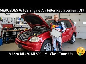 MERCEDES W163 Engine Air Filter Replacement DIY (ML320 ML430 ML500) | ML Class Tune-Up