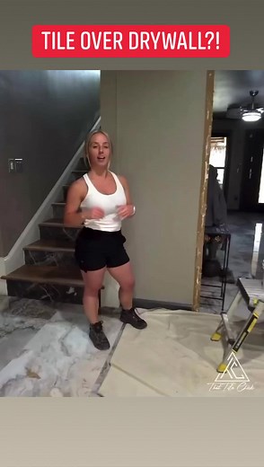 Tile over drywall?! In this video I show you the proper way to get it done! #reels #tips #diy #tutorial | That Tile Chick