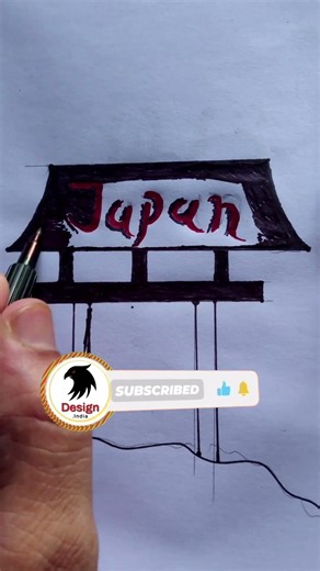 日本 easy drawing tutorial #shorts #japan #viral #trending