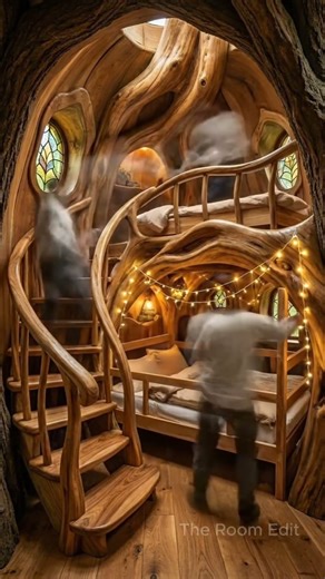 Unbelievable Treehouse Bedroom Build! This Organic Wood Design Is Pure Magic 😱🌿✨ #treehouse #bedroom