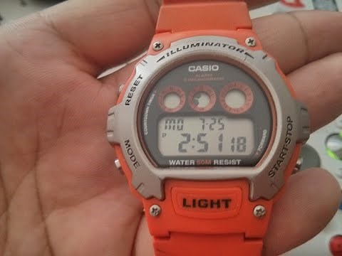 Casio illuminator W-214H - How to Change Military to 12h Time
