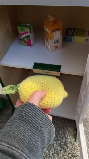 Crocheting food for my kids’ Melissa and Doug grocery store! But really, what should I make next?? Im thinking maybe a half dozen eggs. I’m having too much fun! #melissaanddoug #crochet #crochetersoftiktok #crochettiktok #crochetfood