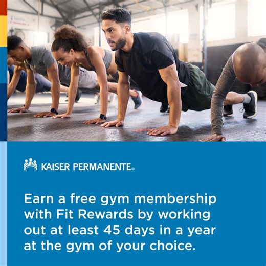 For the you that's crushing it. Earn a free gym membership with Fit Rewards by working out at least 45 days in a year at the gym of your choice. | Kaiser Permanente Hawaii