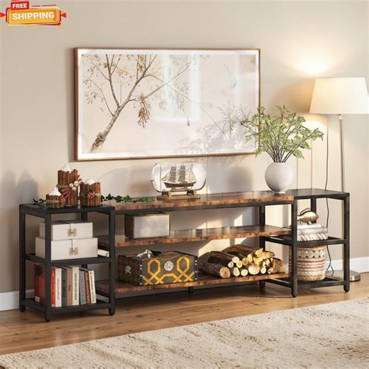 Industrial 78” TV Console Table Stand - Etsy