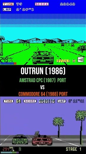 OUTRUN 1986 ZX SPECTRUM 1987 PORT vs COMMODORE 64 1988 PORT #OutRun #zxspectrum #Commodore64 #C64