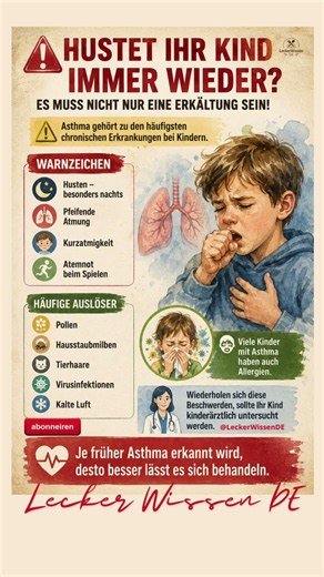 Hustet Ihr Kind immer wieder? Das könnten die ersten Anzeichen von Asthma sein!