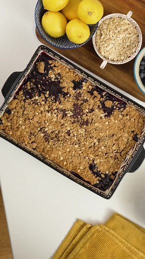 Oke of my fav summer time desserts right here folks! Give this one a try Blueberry crispy with whiskey maple whipped cream * 9 cups blueberries 1 cup Sugar 1/2 large Lemon Juiced 1 tsp Vanilla 3 tbs Corn starch CRUMBLE 4 oz unsalted butter Softened 1 ½ cup Light brown sugar 1 1/2 cup All-purpose flour 1 1/4 cup Quick- rolled oats 3 tbs olive oil 1 1/2 tsp Cinnamon ¾ tsp Kosher salt Whipped cream - 4 tbs maple syrup - 1 tbs whiskey - 2 cups whipping cream Preheat oven to 350 In a large bowl mix t