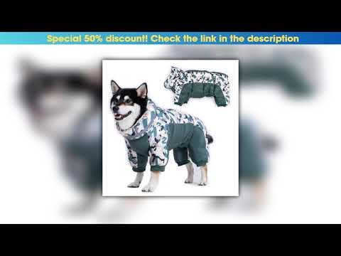 Get Winter Overalls for Dogs Super Thicken Warm Dog Coat Waterproof Snowsuit Full-Covered Belly Pet