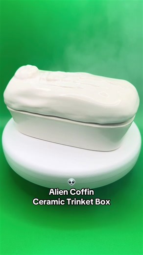Alien Coffin Ceramic Trinket Box Inspired by Nazca Hoax