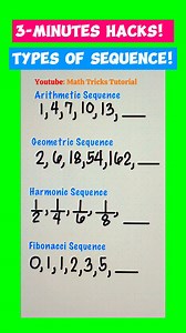 53 reactions · 34 shares | Types of Sequence  | Math Tricks Tutorial | Facebook