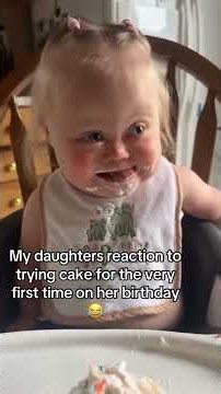 Cute baby eating cake for the first time #cutebaby #funnybaby #happy #babygirl #babyboy