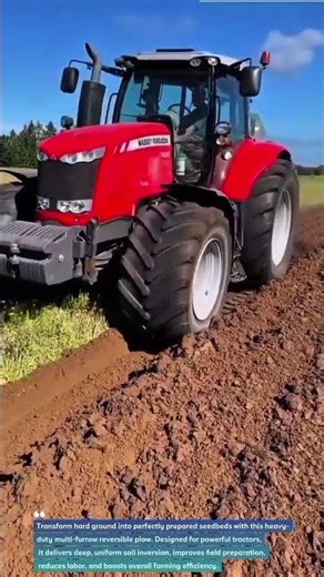 Heavy-Duty Multi-Furrow Reversible Plow | Maximum Soil Turning Power 🚜#Farming #Agriculture #Tractor