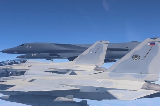 62K views · 1.7K reactions | YOUR AIR FORCE IN ACTION | Two PAF FA-50 fighter aircraft in flight formation with two U.S. PACAF B-1 aircraft during the joint Air Patrol and Air Intercept Training over the West Philippine Sea on February 4, 2025. (Video courtesy of 5th Fighter Wing) #FOCUSPAF #GuardiansofourPreciousSkies #PAFyoucanTrust #OneAFPOnePhilippines #StrongAFPStrongPhilippines #AFPyoucanTrust | Philippine Air Force | Facebook