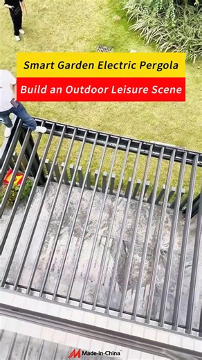 Elevate your outdoor space with this sleek and modern pergola, designed as an all-season retreat. Crafted from durable aluminum, it resists rust, weather, and wear for long-lasting performance with minimal maintenance. The highlight feature is its motorized retractable louvers, allowing easy adjustment of light, shade, and ventilation with a single touch. The glass doors can be slid open for open-air gatherings or closed to block wind and cold while keeping an unobstructed garden view. With clea