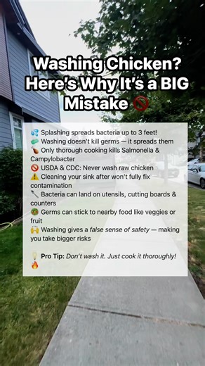 Washing Chicken? Here’s Why It’s a BIG Mistake 🚫 #chicken #foodsafety #tips #HealthAwareness #fbreelsfypシ゚ #fypシ゚viralシfypシ゚ | Balbino Jr Lubid