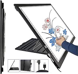 A3 Diamond Painting Light Pad with Built-in Stand, Hawanik A3 Large LED Tracing Light Box with Stand for Vinyl Weeding Drawing