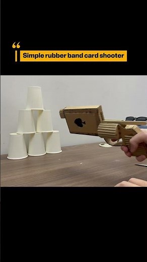 Simple rubber band card shooter #DIY #RubberBandLauncher #DIYToys #tutorial #handmade #papertoy