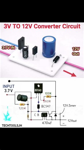 3v to 12v converter connection system circuit diagram #shots #electrical #electrician