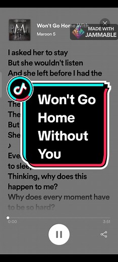 Lyrics for 'Won't Go Home Without You' by Maroon 5