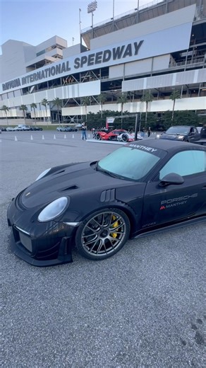Manthey Porsche GT2RS on display at Daytona International Speedway.
