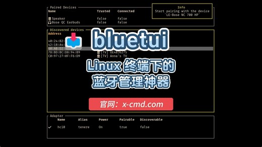 📥 bluetui - Linux 终端下的蓝牙管理神器