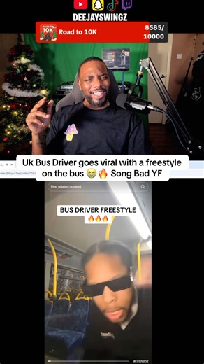 Uk Bus Driver goes viral with a freestyle on the bus 😭🔥 Song Bad YF #comedy #dancehall #freestyle
