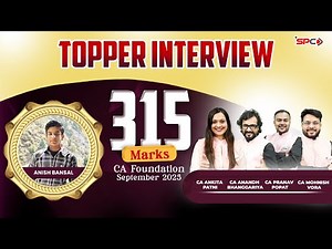 Interview With CA Foundation Topper Anish Bansal | 315 Marks | September 25 Attempt | SPC