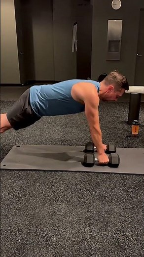 Renegade rows combine a plank with a dumbbell row. Exercise challenges stability and core strength.