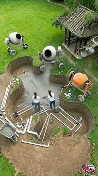 Build a Fish Tank Pond for Koi Amidst a Serene Bamboo Garden