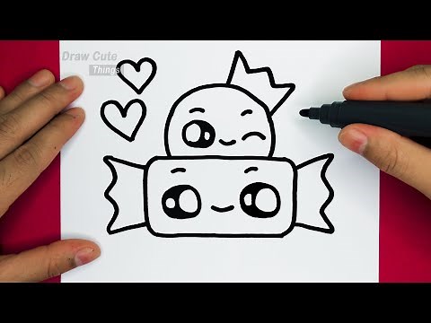 HOW TO DRAW CUTE CANDY, DRAW CUTE THINGS