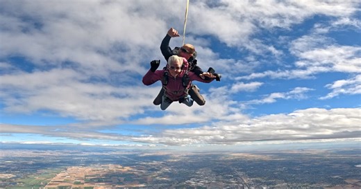 85-year-old joins growing senior adventure trend for milestone birthday celebration