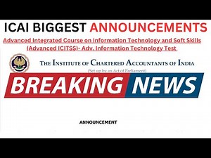ICAI Announcement Advanced Integrated Course on Information Technology and Soft Skills | Don’t skip