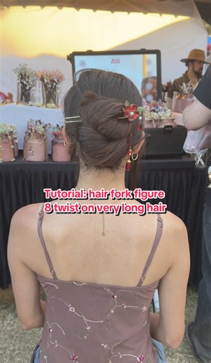 Save & Share to your long hair friends who might need this! #hairtutorial #hairpin #hairtricks #updohairstyle #hairfork