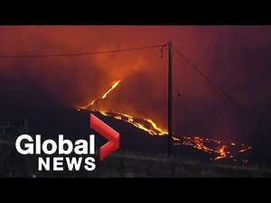 La Palma volcano: Red-hot lava flows down slopes, plumes of ash rise as eruption continues | FULL