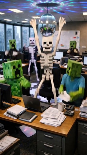 Minecraft Office… then the Party Starts