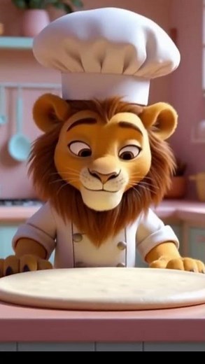 Calm 3D Pizza Animation | Cute Lion Chef 🍕🦁