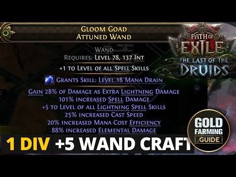 1 Divine Caster Wand Crafting Guide: +5 Skill Levels, Cast Speed & High Elemental Damage PoE II