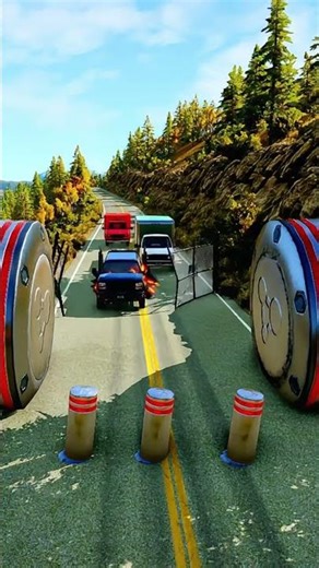 Automobile & Ambulance vs Hydraulic Crusher - BeamNG.Drive