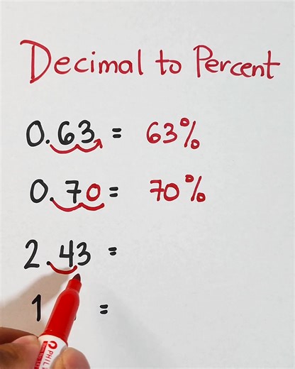 Decimal to Percent Real Quick‼️ #basicmath #mathhacks #fbreels #mathematics #MathTutor #teachergon #math | Ako si Teacher Gon