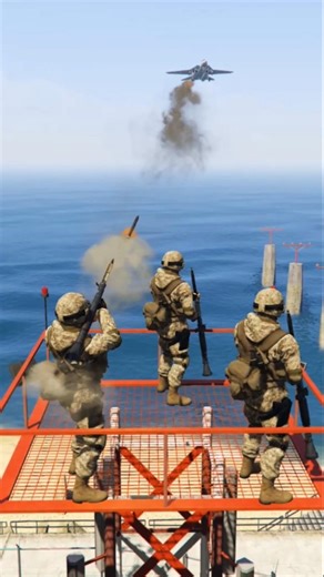 Battlefield Chaos! F-14 Faces Triple Stinger Missile Threat | GTA V