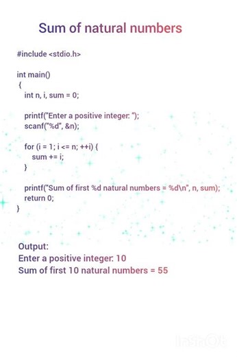 sum of natural numbers