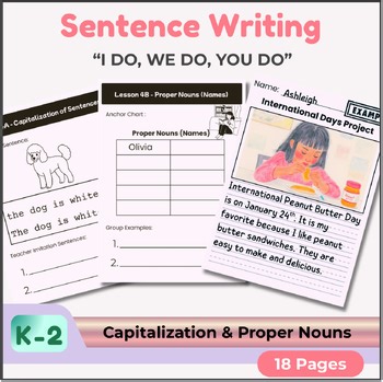 First Grade Sentence Writing | “I do, We do, You do” - Capitalization & Nouns